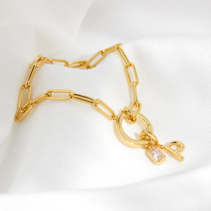 Colette Birthstone Initial Bracelet