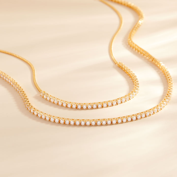 Isabella Gold Vermeil Tennis Necklace