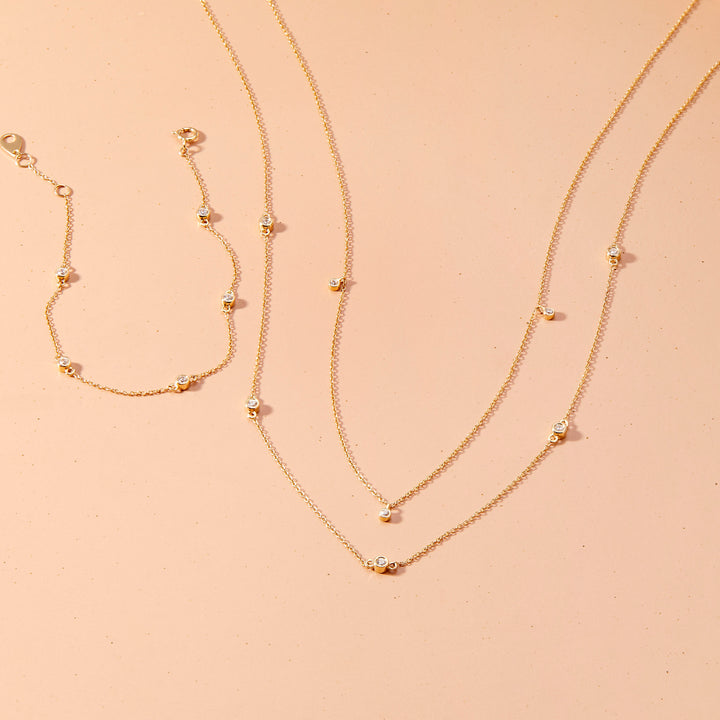 Juliet 14K Gold Station Diamond Necklace