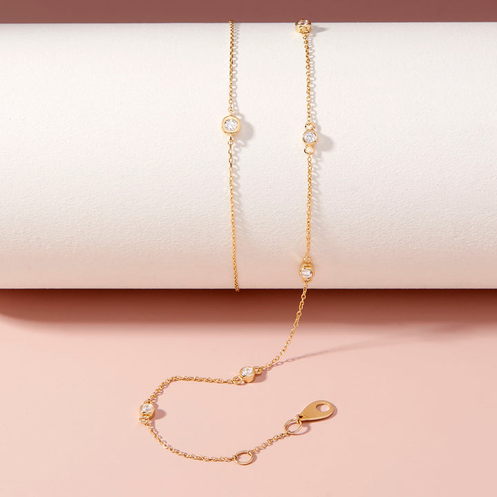 Juliet 14K Gold Station Diamond Necklace