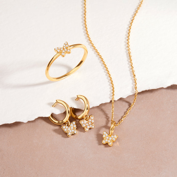 Adeline Butterfly Vermeil Necklace