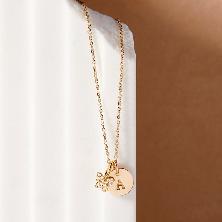 Adeline Initial Butterfly Necklace