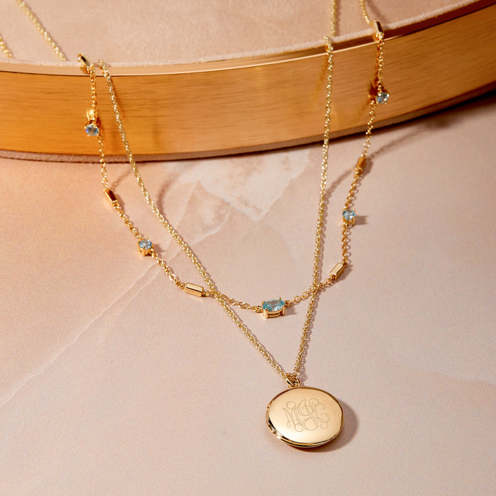 Isla Locket Birthstone Layering Set