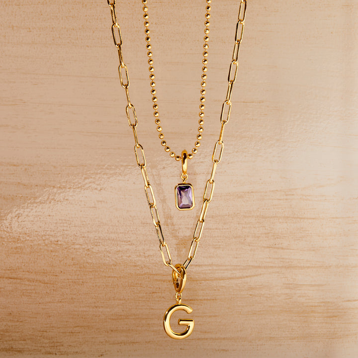Mackenzie Birthstone Initial Layering Set