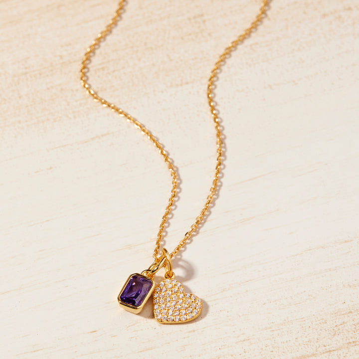 Adeline Heart Birthstone Necklace