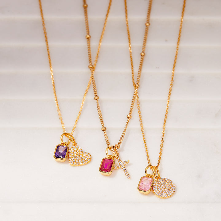 Adeline Heart Birthstone Necklace