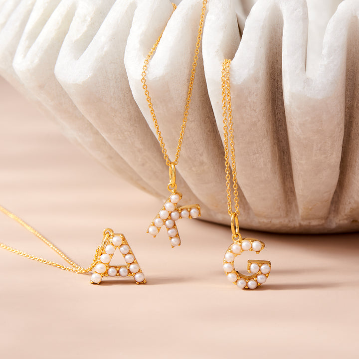 Bridget Pearl Initial Necklace