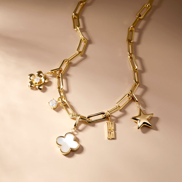 Cami Birthstone Initial Charm Necklace