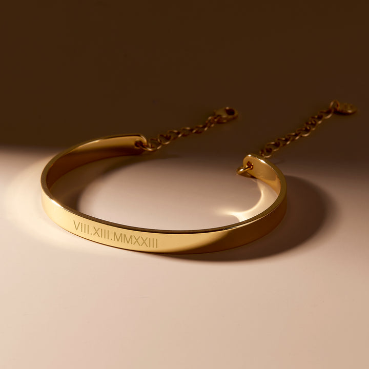 Gwen Roman Numeral Cuff Bracelet