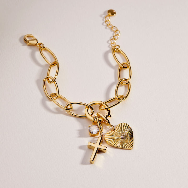 Cami Birthstone Cross Charm Bracelet