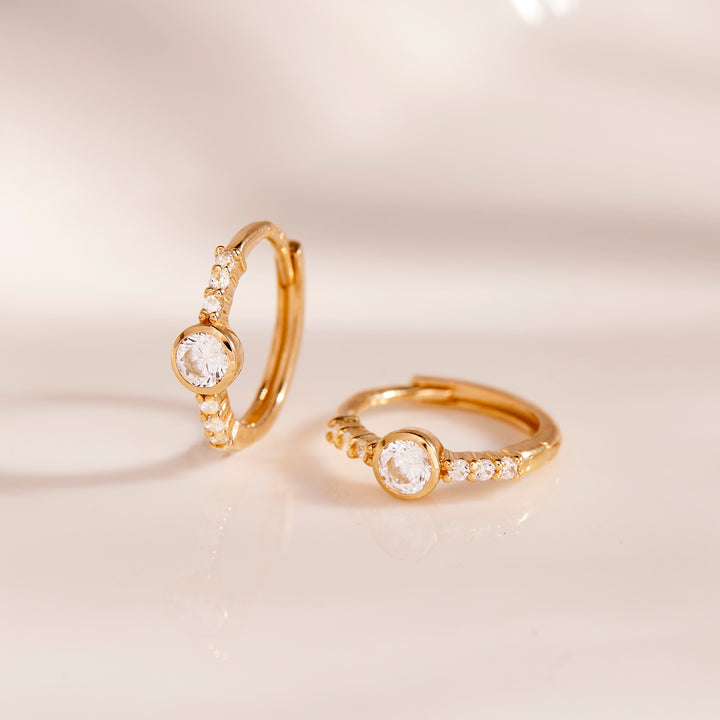 Lumi 14K Gold Diamond Hoops