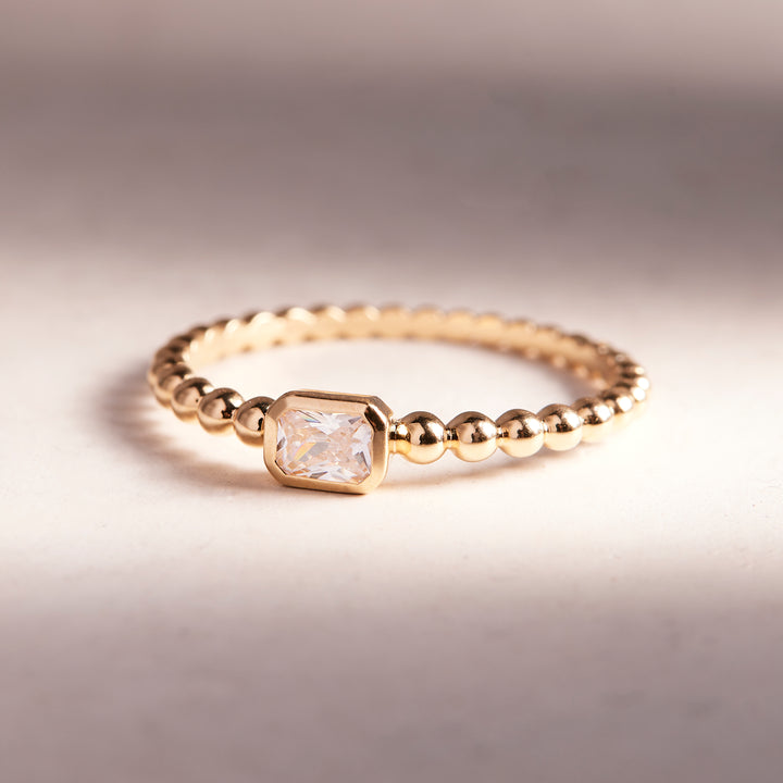 Lumi 14K Gold Emerald Diamond Ring