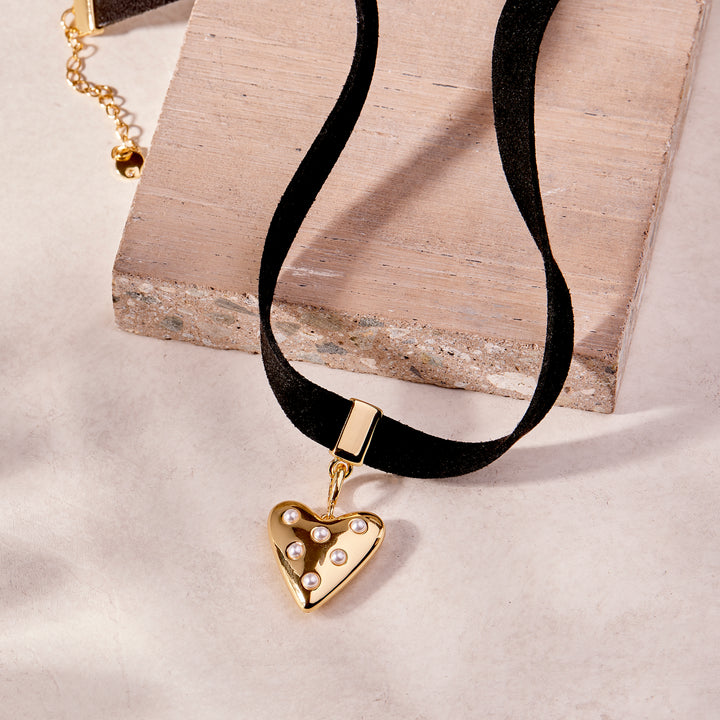Samantha Heart Charm Choker