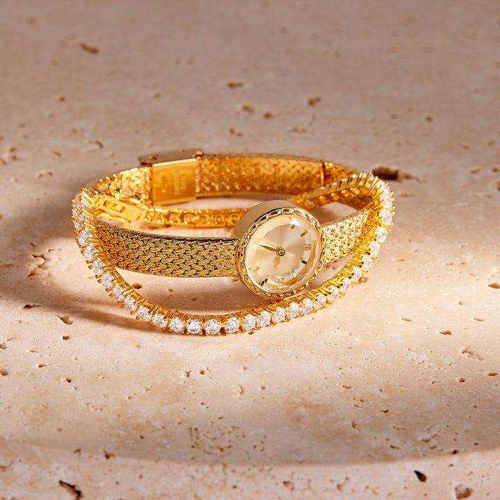 Soleil Woven Gold Watch