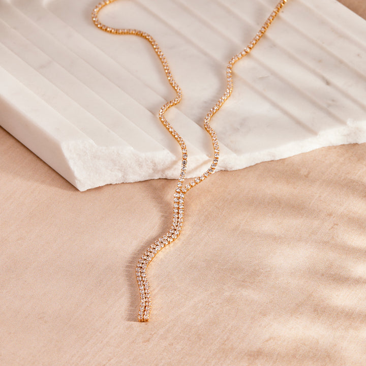 Isabella Lariat Tennis Necklace