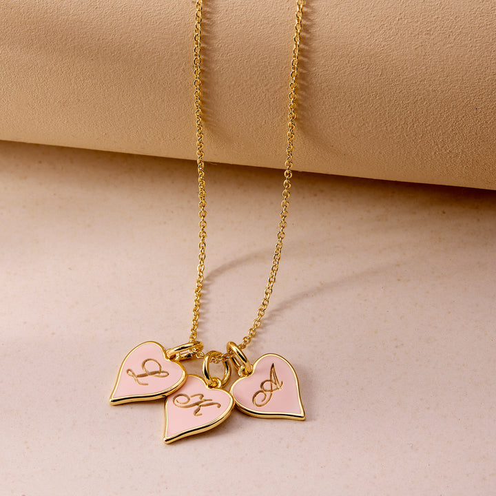 Penny Heart Initial Charm Necklace