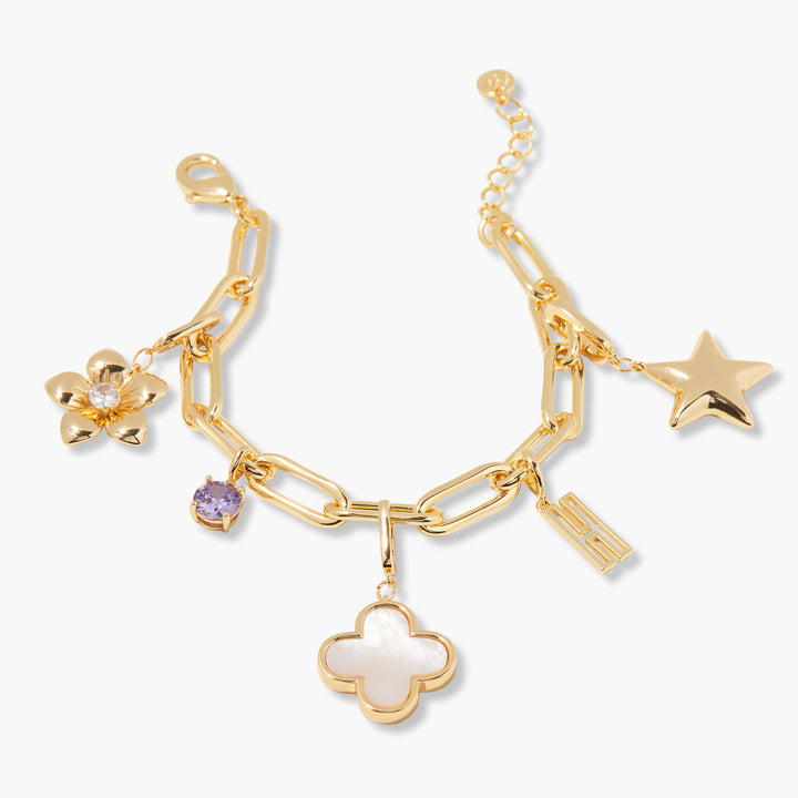 Cami Birthstone Initial Charm Bracelet