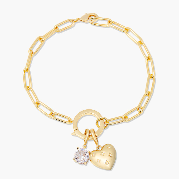 Lillian Birthstone Heart Charm Bracelet