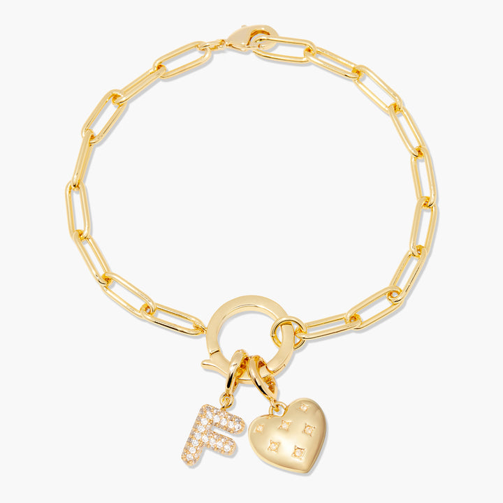 Lillian Initial Heart Charm Bracelet