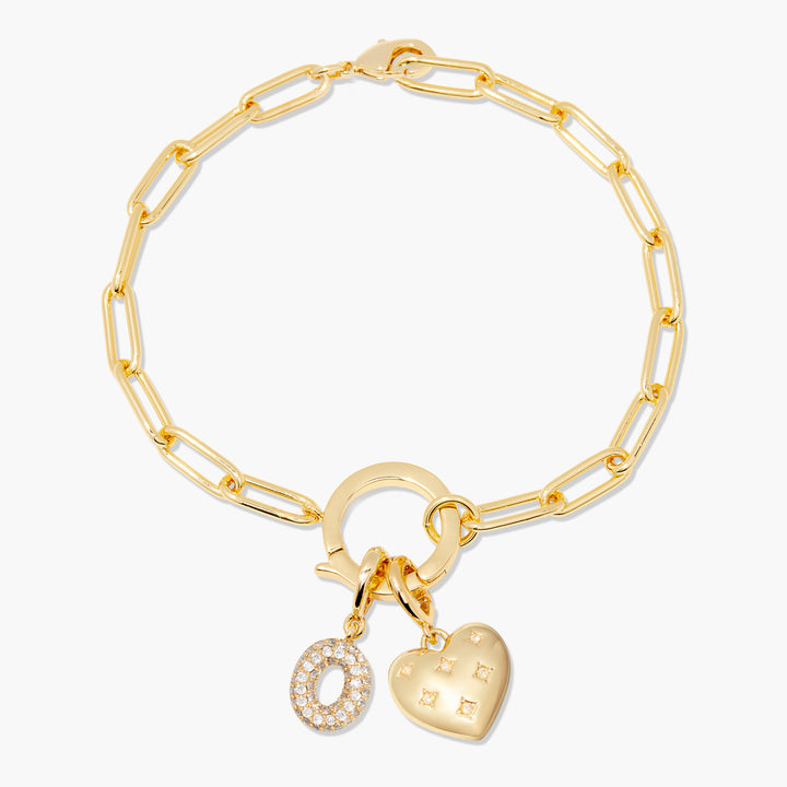 Lillian Initial Heart Charm Bracelet