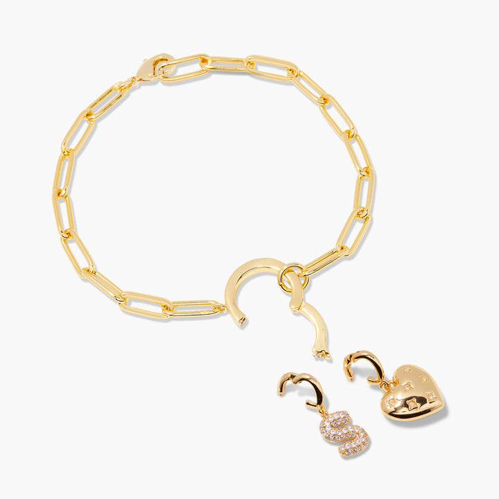 Lillian Initial Heart Charm Bracelet