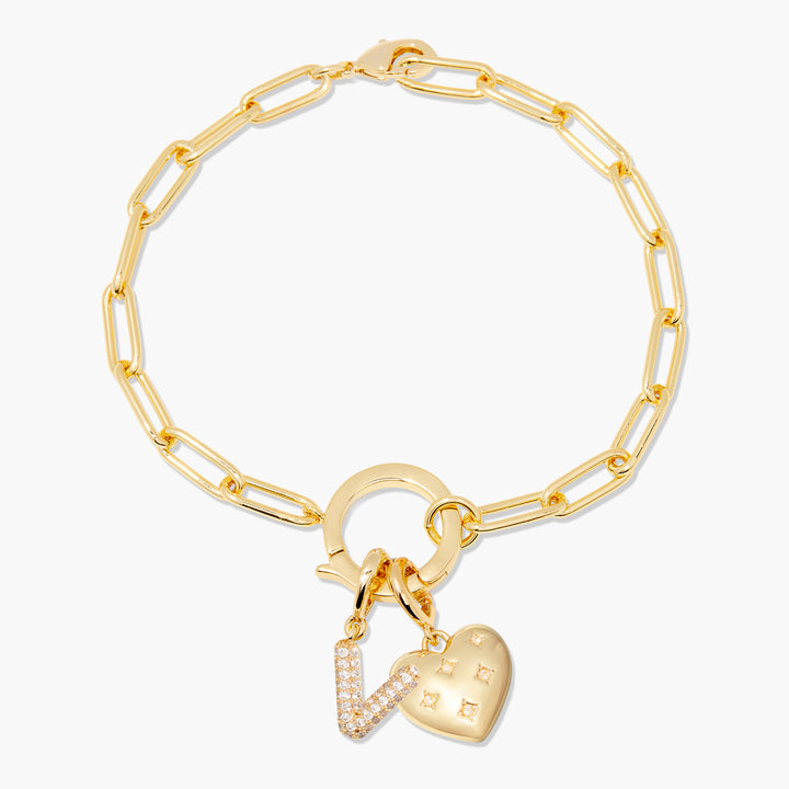 Lillian Initial Heart Charm Bracelet