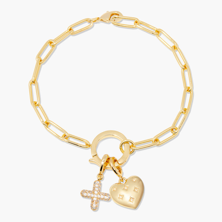 Lillian Initial Heart Charm Bracelet