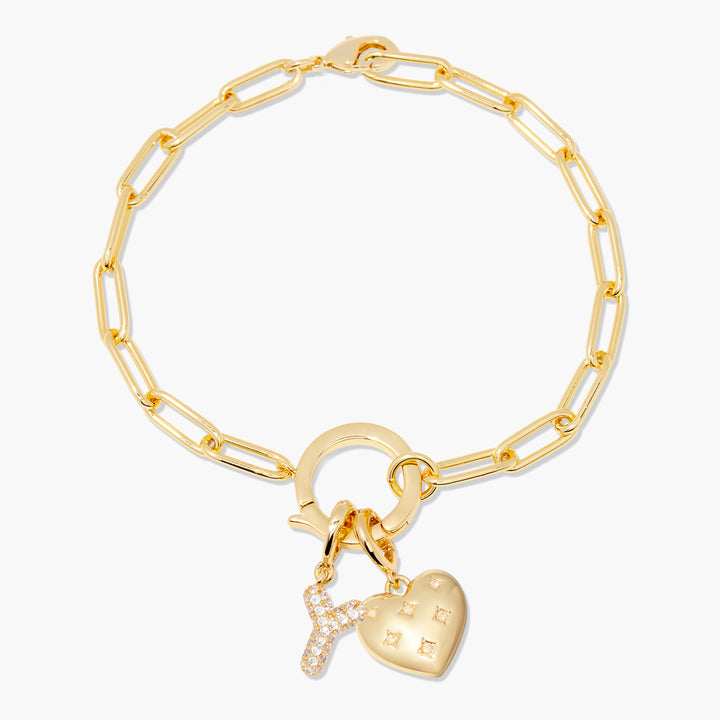 Lillian Initial Heart Charm Bracelet