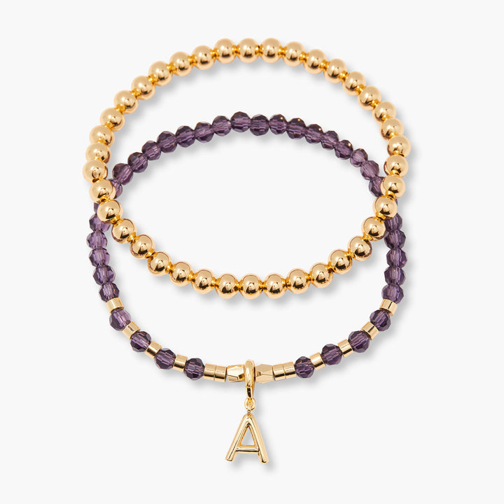 Makenna Initial Birthstone Bracelet Set