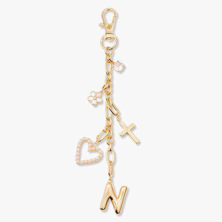 Presley Birthstone Initial Heart Bag Charm