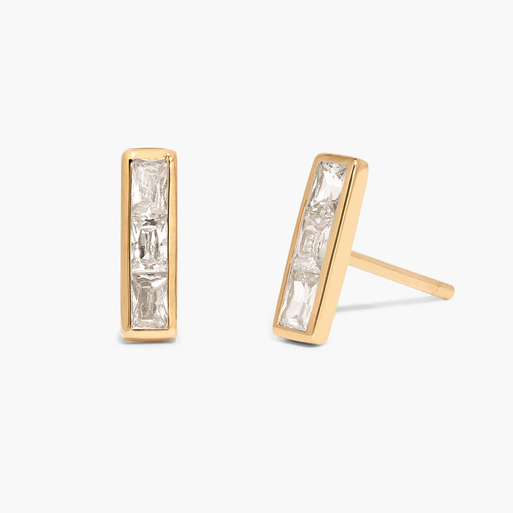 Jewel Vermeil Birthstone Bar Earrings