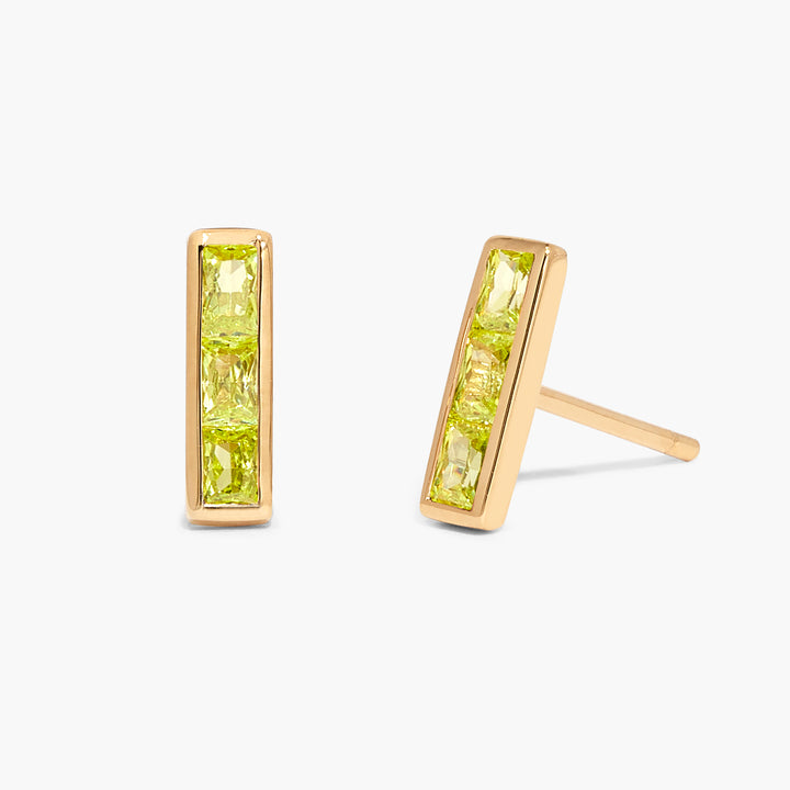 Jewel Vermeil Birthstone Bar Earrings