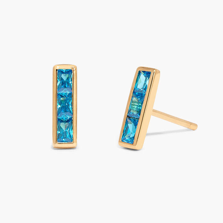 Jewel Vermeil Birthstone Bar Earrings