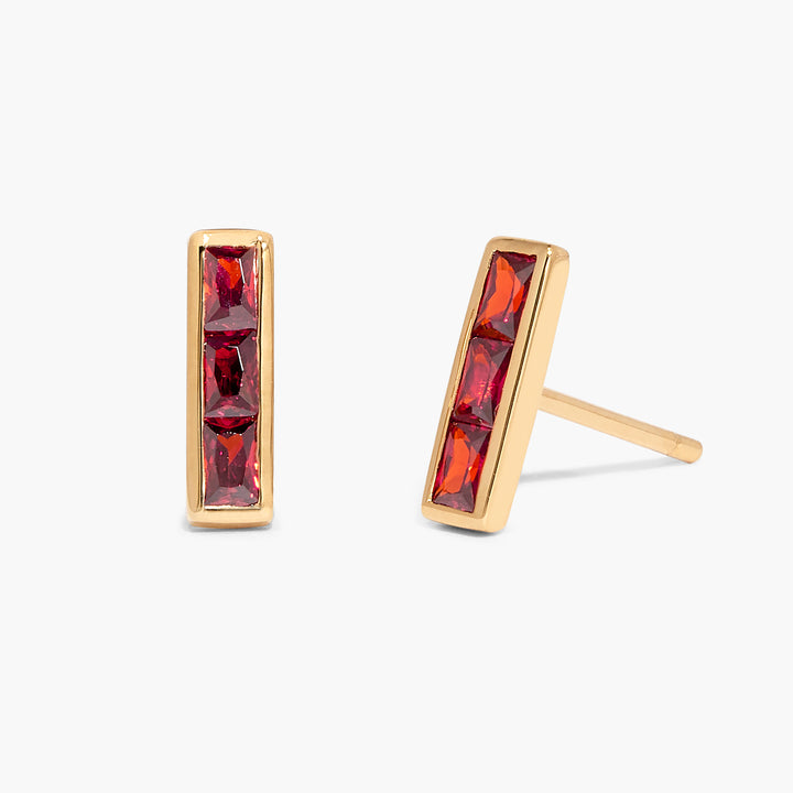 Jewel Vermeil Birthstone Bar Earrings