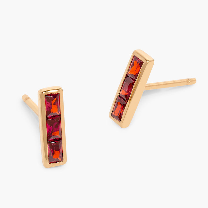 Jewel Vermeil Birthstone Bar Earrings