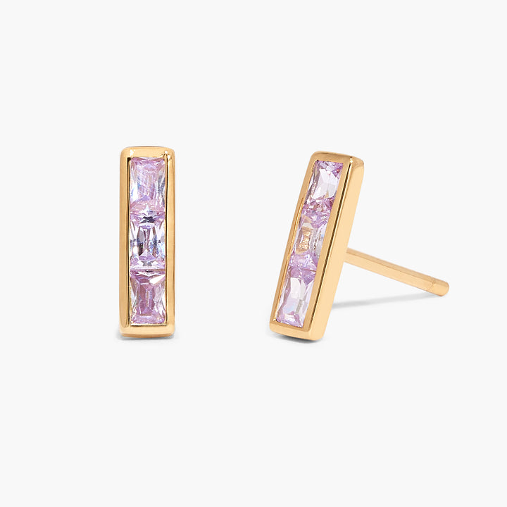 Jewel Vermeil Birthstone Bar Earrings