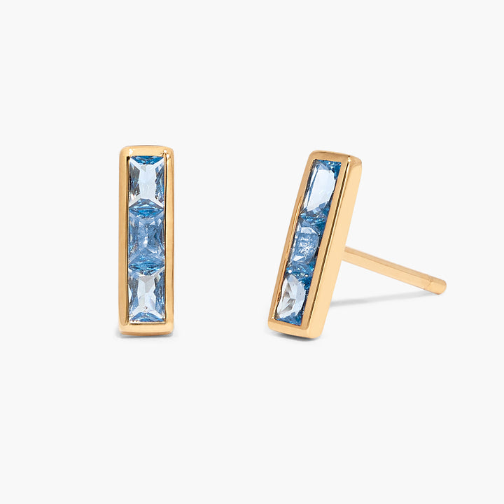 Jewel Vermeil Birthstone Bar Earrings