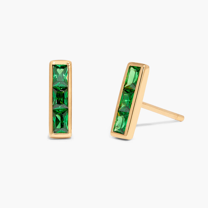 Jewel Vermeil Birthstone Bar Earrings