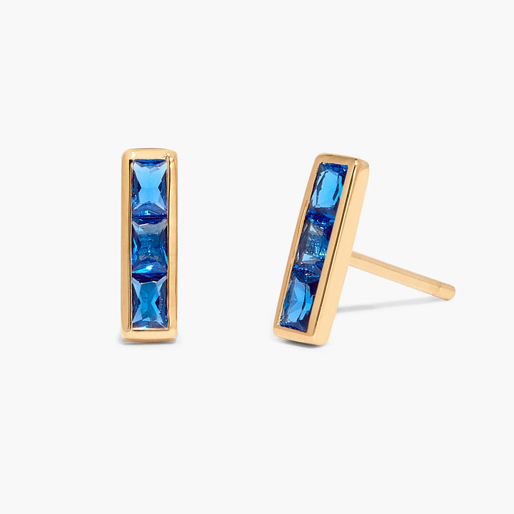 Jewel Vermeil Birthstone Bar Earrings