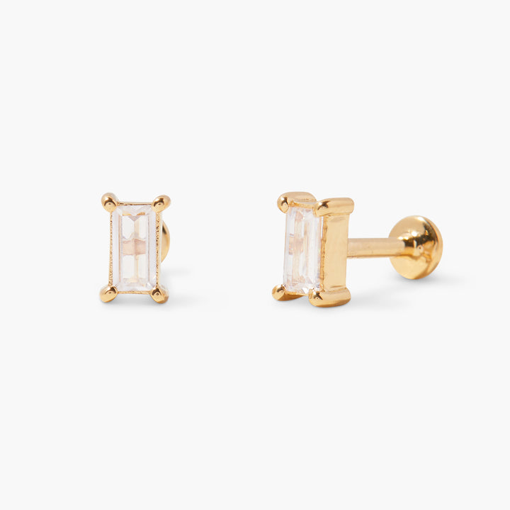 Zola Baguette Flat Back Earrings