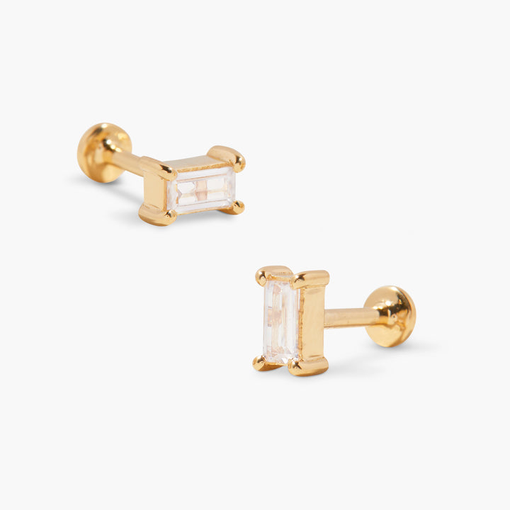 Zola Baguette Flat Back Earrings