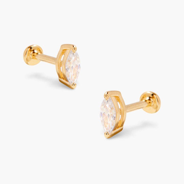 Zola Marquise Flat Back Earrings