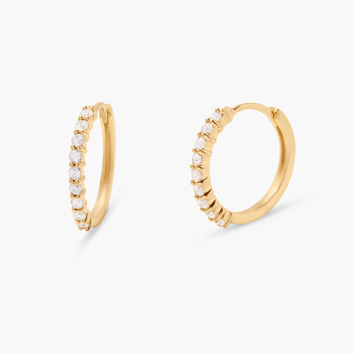 Seline 14K Gold Diamond Huggies