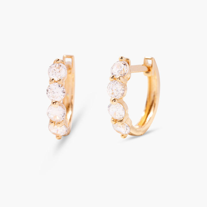 Lauren 14K Gold Diamond Huggies
