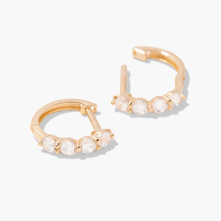 Lauren 14K Gold Diamond Huggies