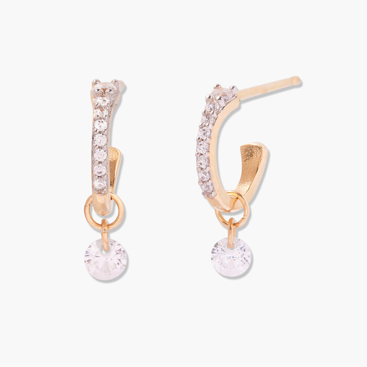 Halle 14K Gold Diamond Hoops