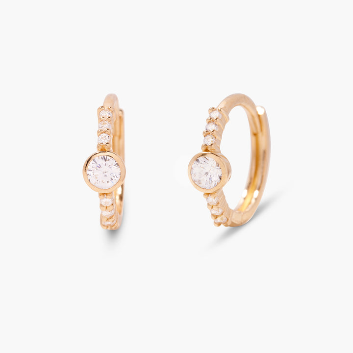 Lumi 14K Gold Diamond Hoops