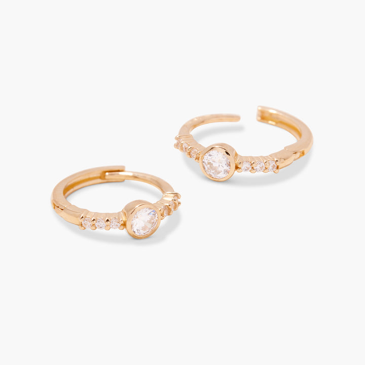 Lumi 14K Gold Diamond Hoops