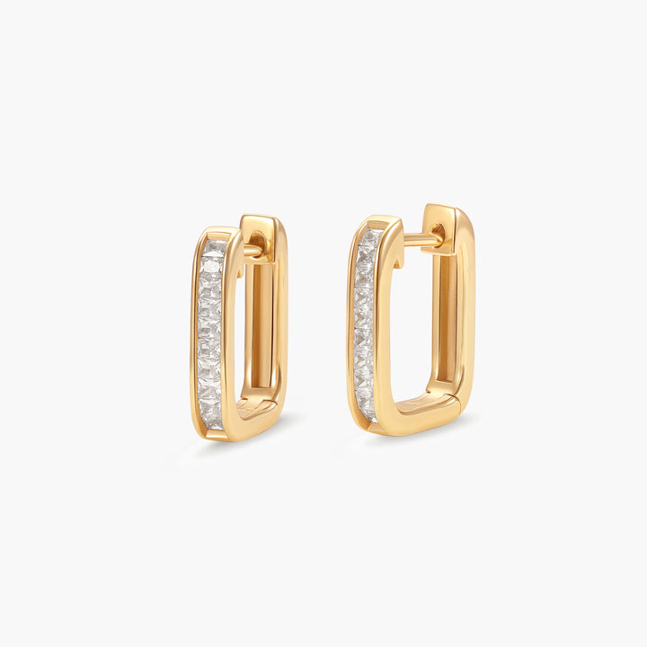 Leila Vermeil Link Diamond Huggies