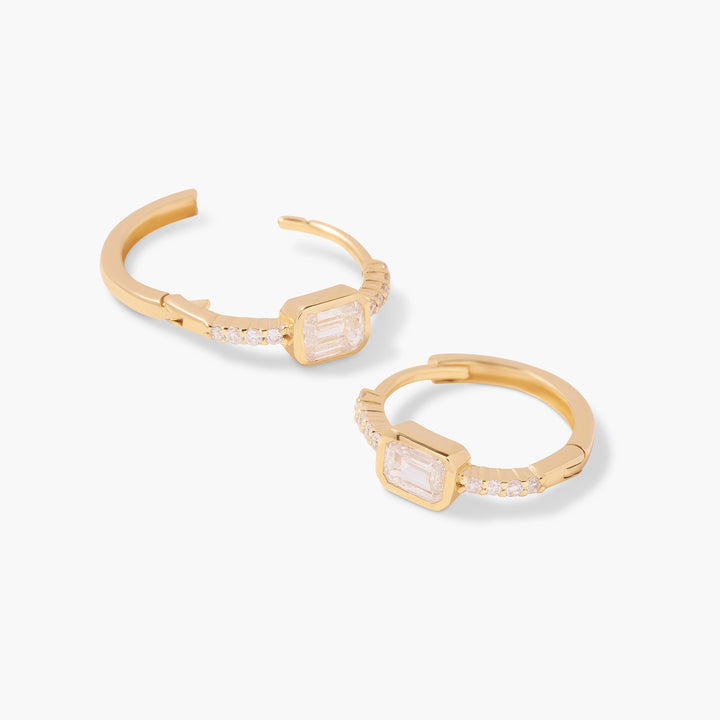 Lumi Vermeil Emerald Diamond Huggies